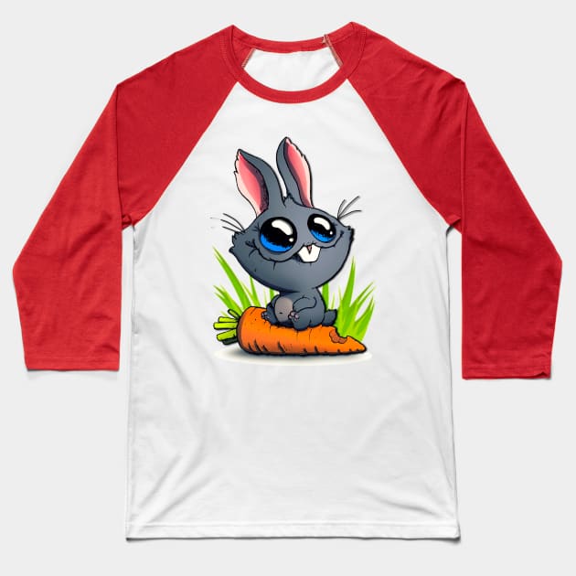 Funny bunny Baseball T-Shirt by AmurArt